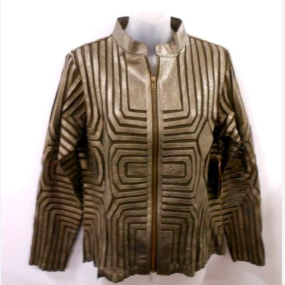 Multiples Women's Mesh Olive Jacket